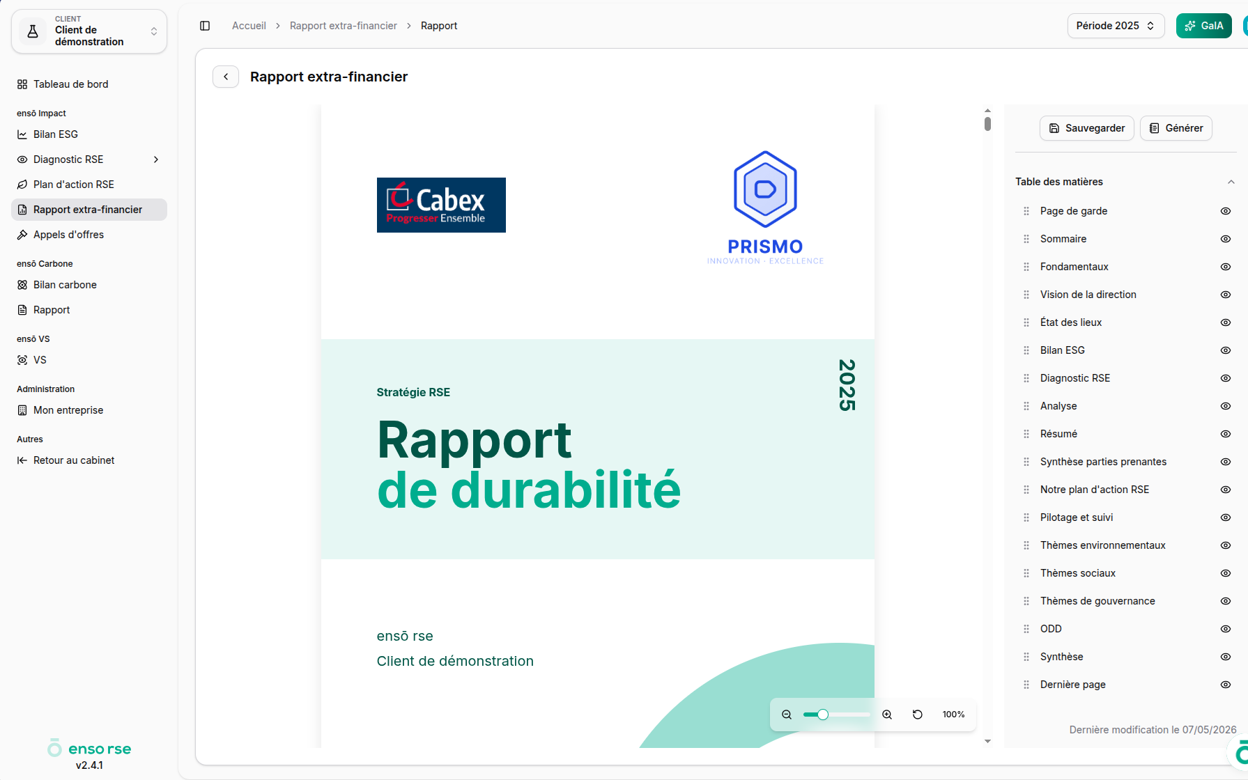 Rapport extra financier